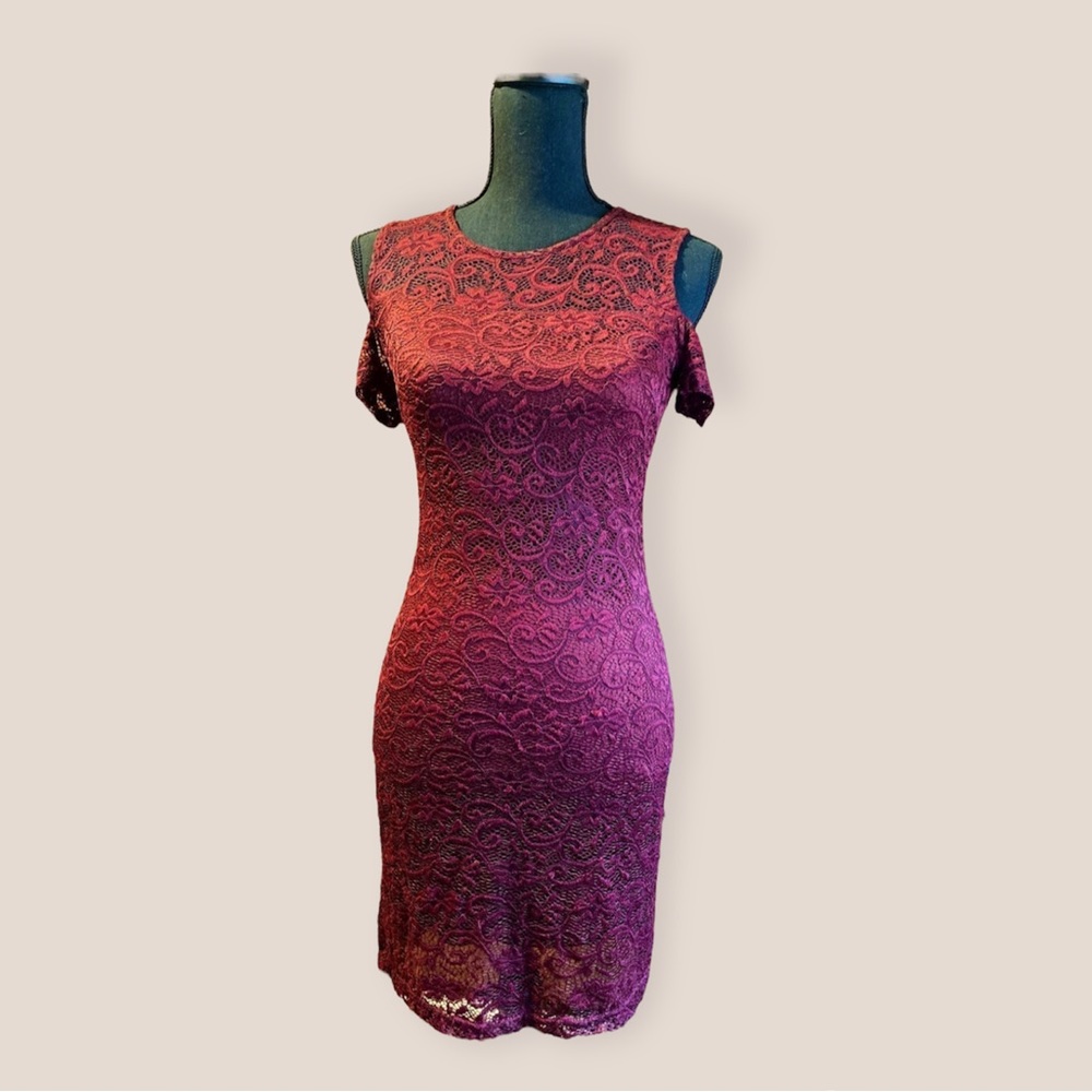 Lace fitted dress, size small